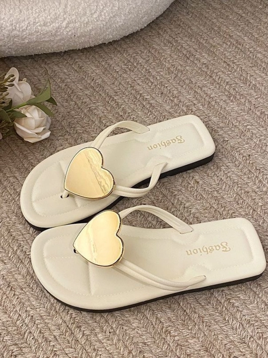 Ayollar uchun slans, yurak shaklli yozgi shippak, yengil, qulay, universal casual