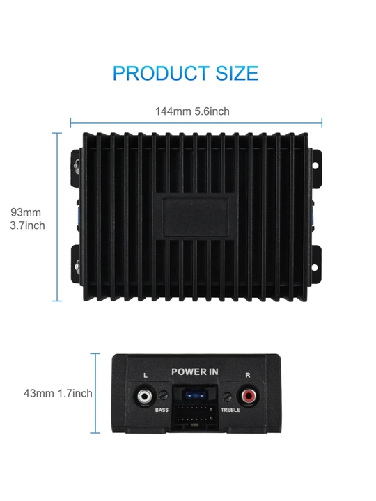 Автомобильный усилитель звука 4×80W, 16 pin Android магнитола, компактный авто усилитель