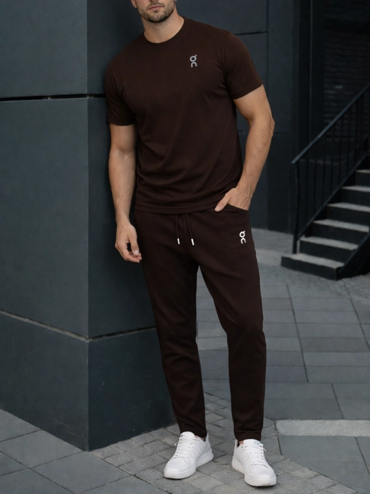 Мужской комплект одежды: футболка и брюки, легкий повседневный комплект