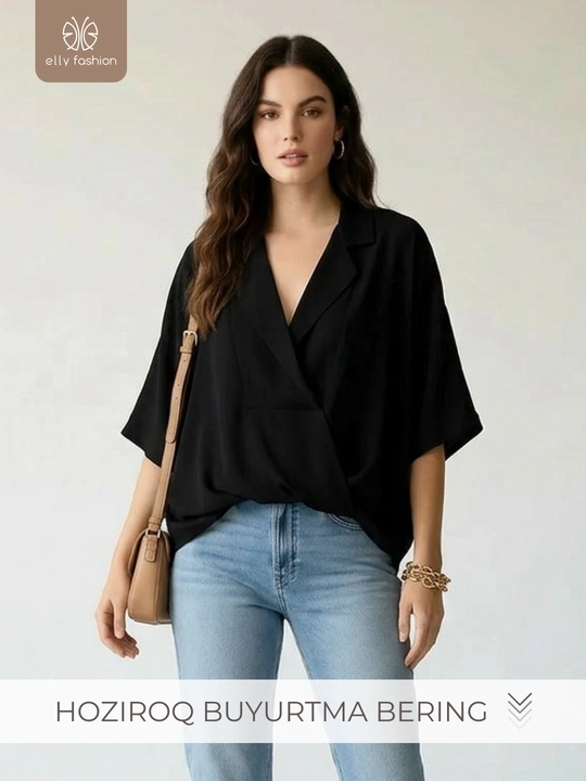 Bluzka ayollar uchun yozgi, keng bichimli - EllyFashion