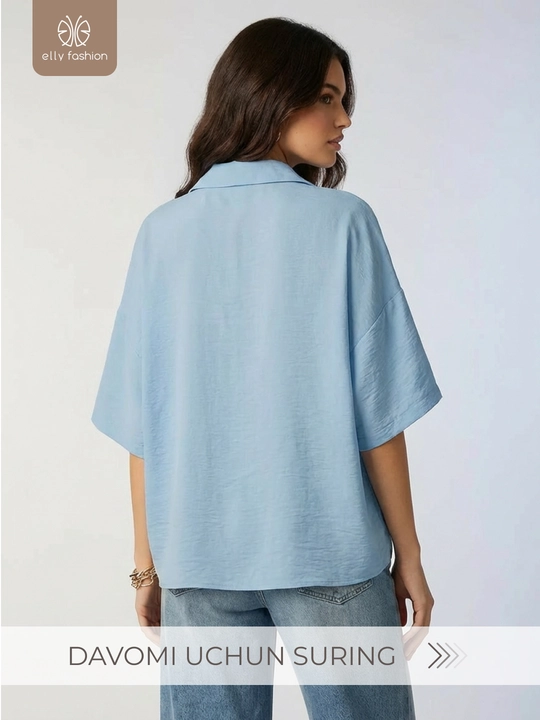 Bluzka ayollar uchun yozgi, keng bichimli - EllyFashion