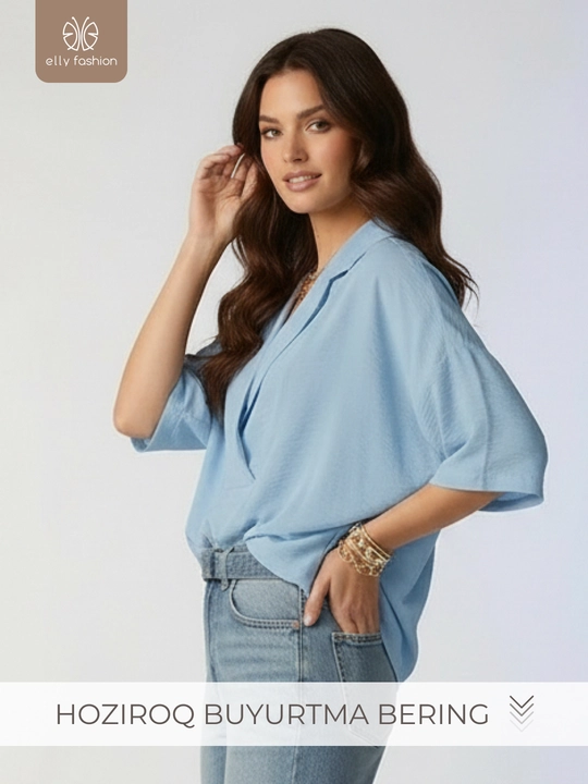 Bluzka ayollar uchun yozgi, keng bichimli - EllyFashion