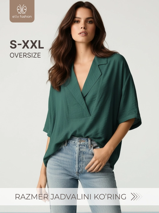 Bluzka ayollar uchun yozgi, keng bichimli - EllyFashion - 