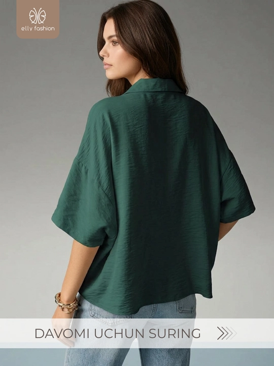 Bluzka ayollar uchun yozgi, keng bichimli - EllyFashion
