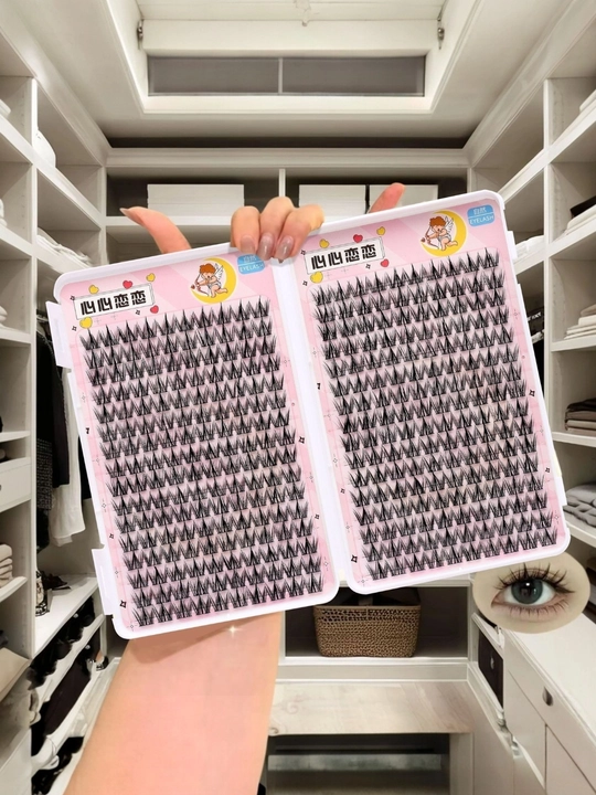3D effektli ustma-ust qo‘yiladigan kipriklar, tutamli, hajmli kipriklar, DIY kipriklar