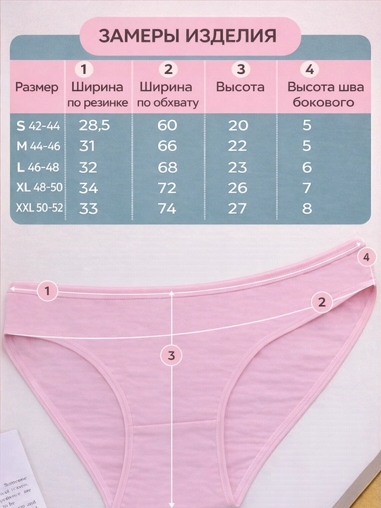 Trusiklar ayollar uchun paxtadan, sliplar 5 donalik to'plam, S-2XL, har kunlik ichki kiyim