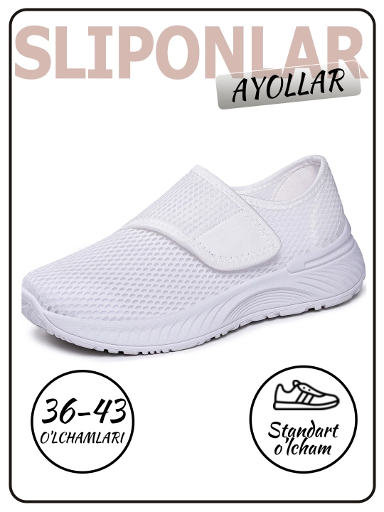 Ayollar uchun sliponlari, nafas oluvchi, yumshoq va qulay