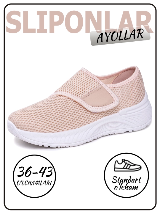 Ayollar uchun sliponlari, nafas oluvchi, yumshoq va qulay