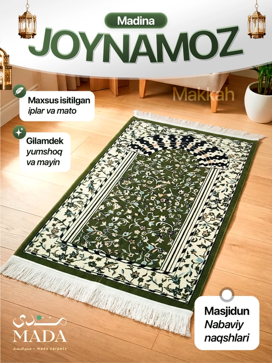 Joynamoz Madina, Mada Carpets mahsuloti, yumshoq va mayin yuza, gilamdek baquvvat sifat - 