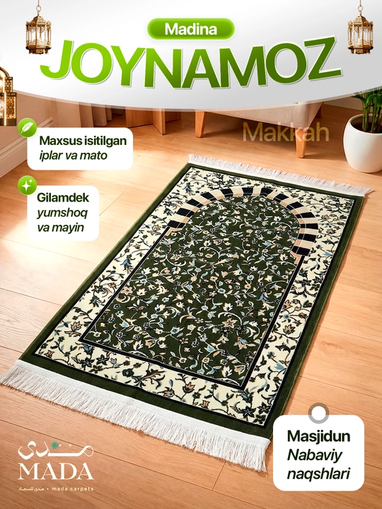 Joynamoz Madina, Mada Carpets mahsuloti, yumshoq va mayin yuza, gilamdek baquvvat sifat - 