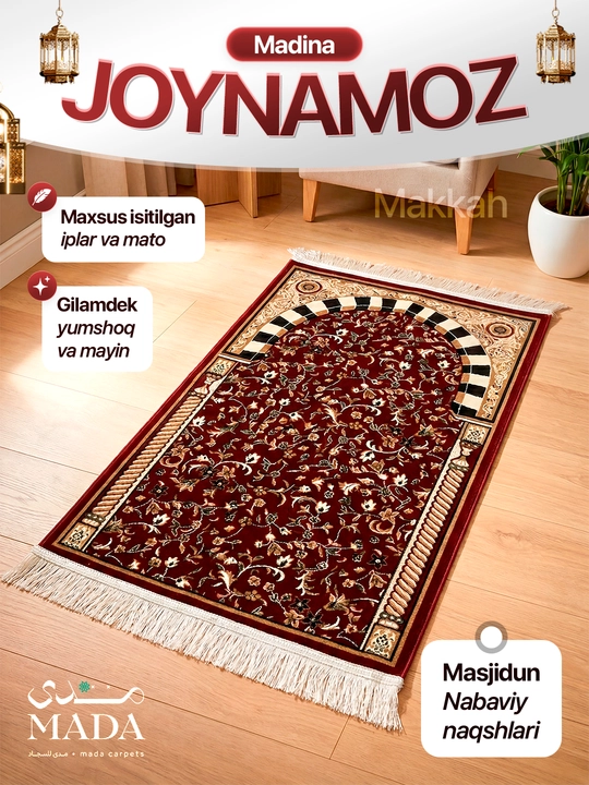 Joynamoz Madina, Mada Carpets mahsuloti, yumshoq va mayin yuza, gilamdek baquvvat sifat - 