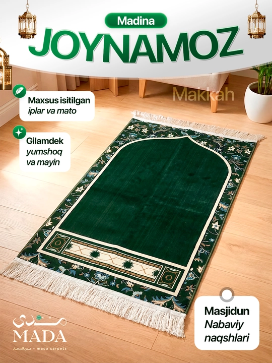 Joynamoz Madina, Mada Carpets mahsuloti, yumshoq va mayin yuza, gilamdek baquvvat sifat - 