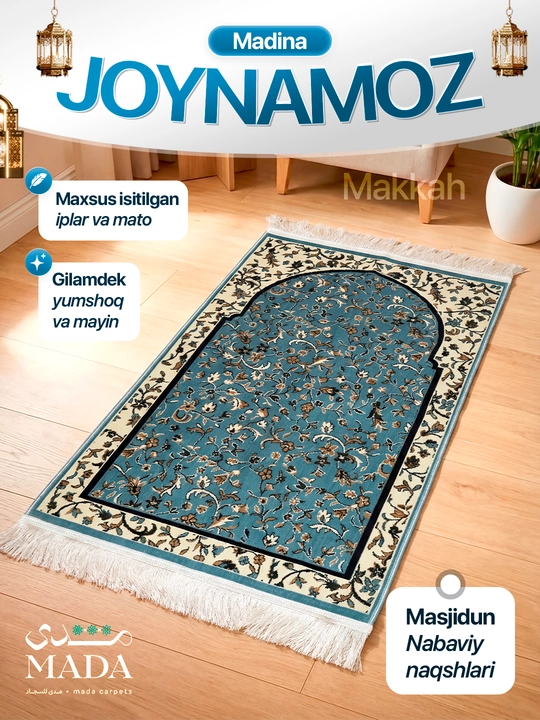 Joynamoz Madina, Mada Carpets mahsuloti, yumshoq va mayin yuza, gilamdek baquvvat sifat - 