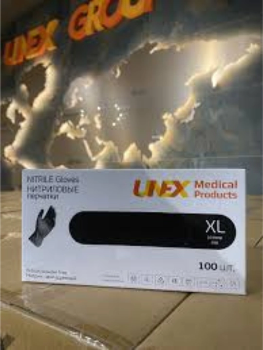 Одноразовые медицинские нитриловые перчатки UNEX (без пудры) - 