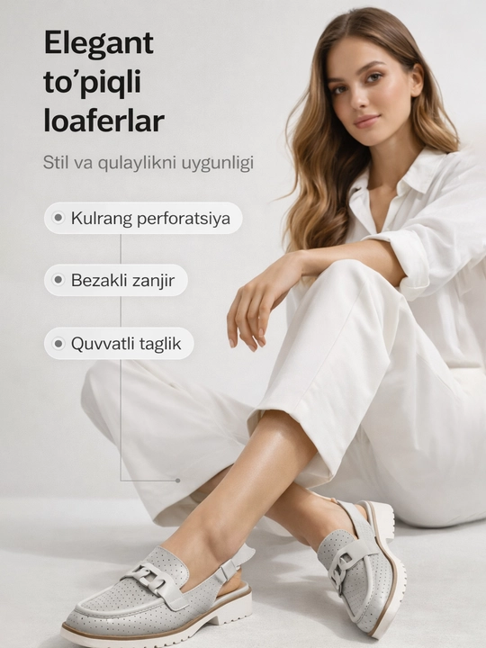 Женские лоферы slingback