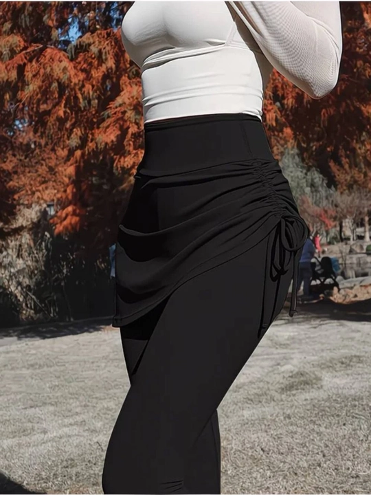Ayollar uchun fitnes va yoga uchun yubkali legginslar
