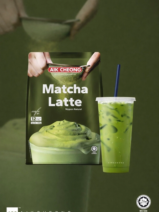 Matcha Latte, зеленый чай матча, растворимый, в саше, 12 штук