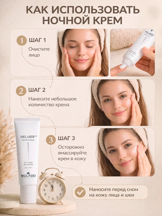 ECLADO Melaser Turn Over Cream – крем для лица увлажняющий и восстанавливающий, 50 мл
