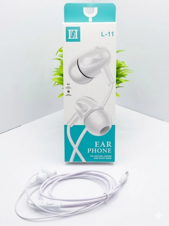 L-11 mikrofonli simli vakuumli quloqchinlar (3.5 mm) — Qora / Oq