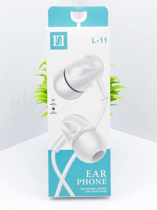 L-11 mikrofonli simli vakuumli quloqchinlar (3.5 mm) — Qora / Oq - 