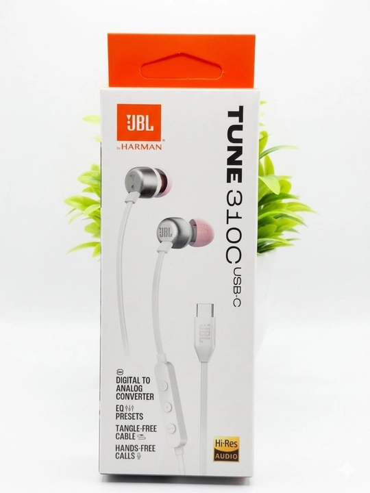 Simli quloqchinlar JBL Tune 310C USB-C, mikrofonli va pultli - 