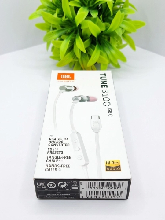 Simli quloqchinlar JBL Tune 310C USB-C, mikrofonli va pultli