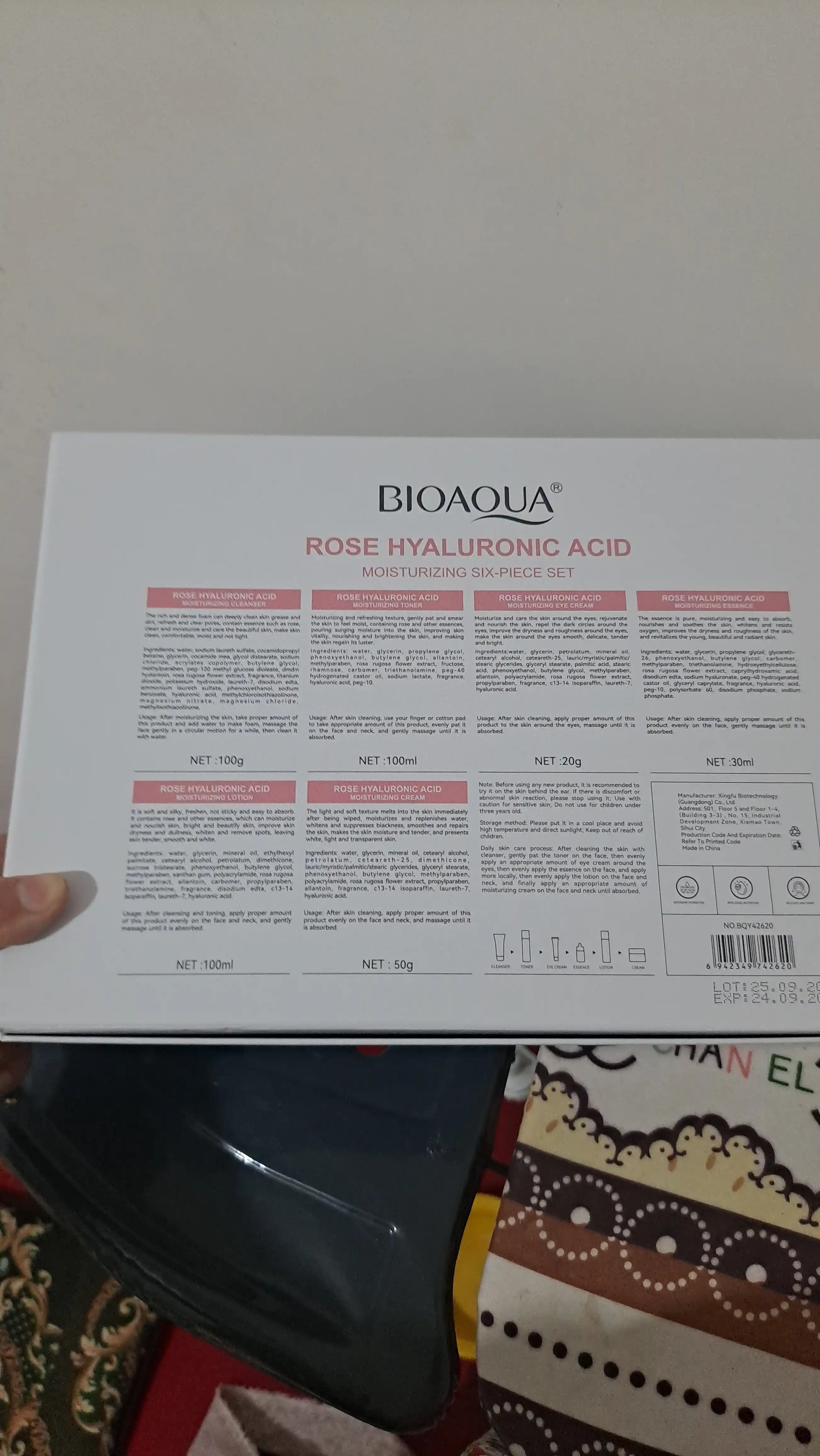 Набор для ухода за лицом, из 6 предметов, для омоложения кожи, BIOAQUA