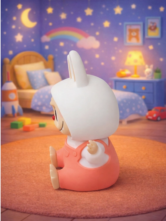 Детский силиконовый ночник, LED, с сенсорным управлением и сменой цвета, USB Big Face Rabbit