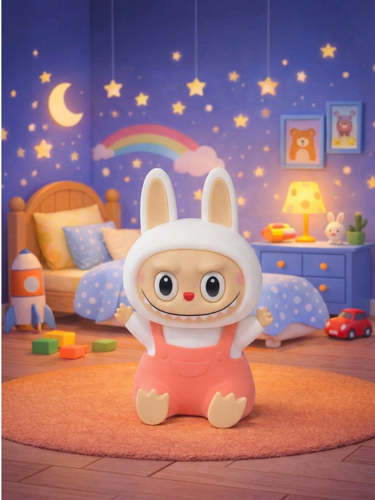 Bolalar uchun silikon tungi chiroq, LED, sensorli, rang o‘zgartiruvchi, USB Big Face Rabbit - 
