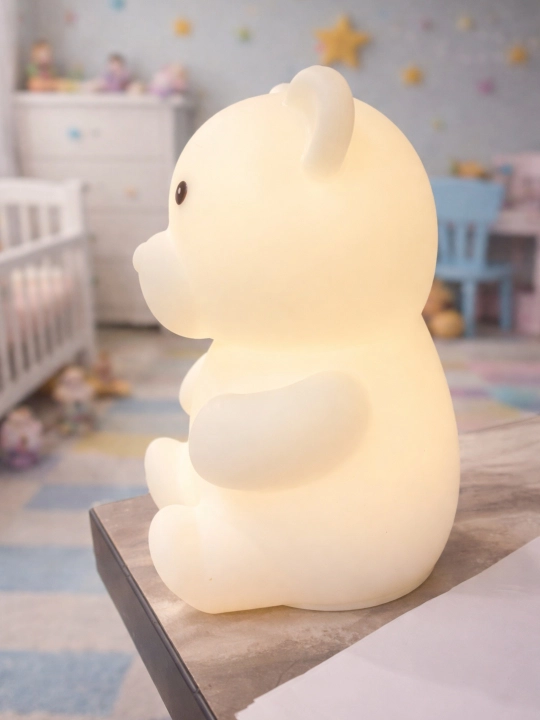 Детский силиконовый ночник, LED, с сенсорным управлением и сменой цвета, USB Big Face Rabbit