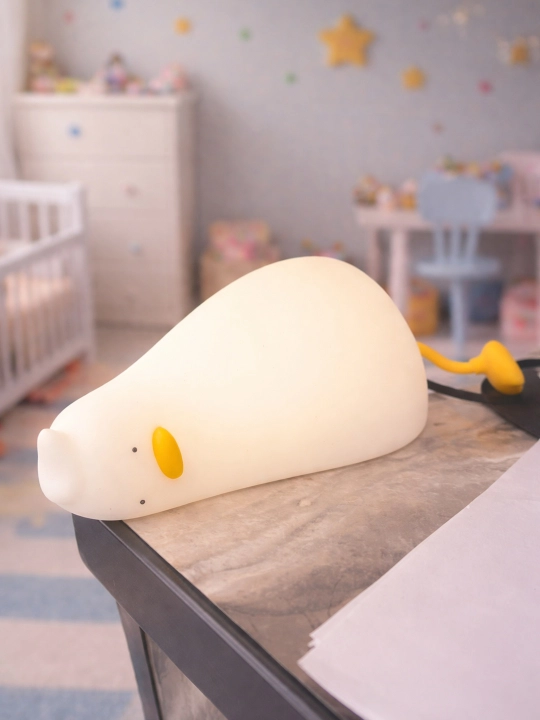 Детский силиконовый ночник, LED, с сенсорным управлением и сменой цвета, USB Big Face Rabbit