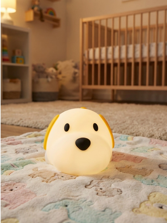 Детский силиконовый ночник, LED, с сенсорным управлением и сменой цвета, USB Big Face Rabbit