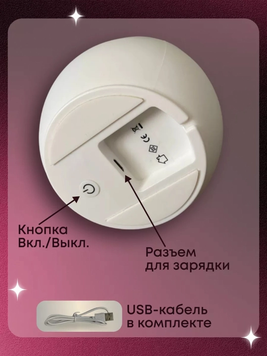 Детский силиконовый ночник, LED, с сенсорным управлением и сменой цвета, USB Big Face Rabbit
