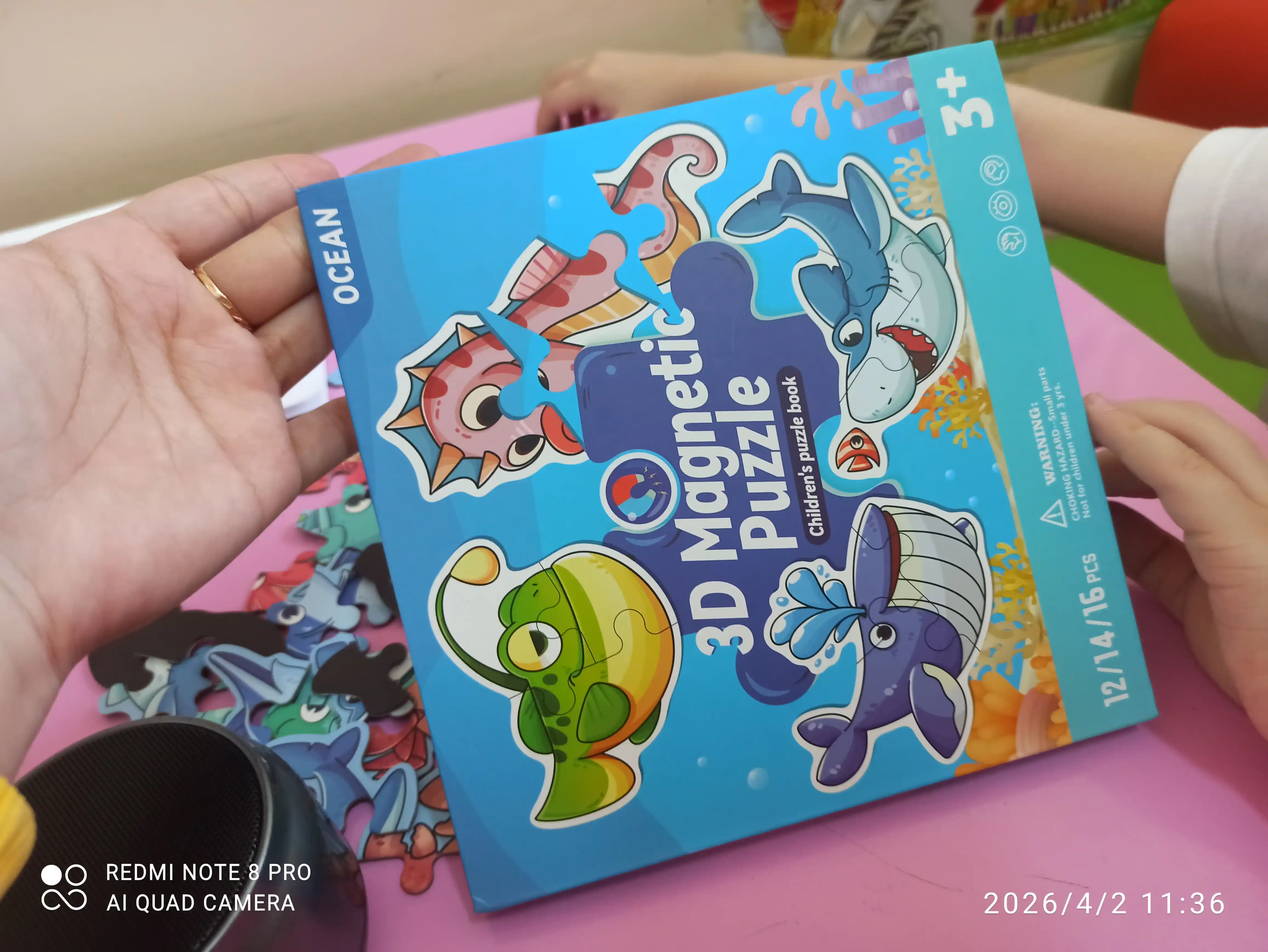 Развивающий детский 3D магнитный пазл в виде книги, 12–16 элементов
