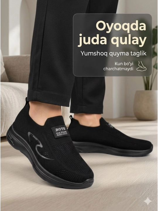 Erkaklar sliponlari, yengil, nafas oluvchi, yozgi, har kunlik qulay oyoq kiyim