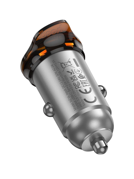 Автомобильное зарядное устройство “Hoco NZ16 Rigorous” 30W набор с кабелем