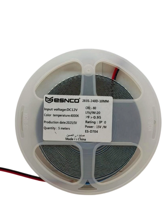 LED лента 24V 4500K (10 метров) – 120/240 LED/м, SMD 2835, 10 мм, резка 5 см, нейтральный - 