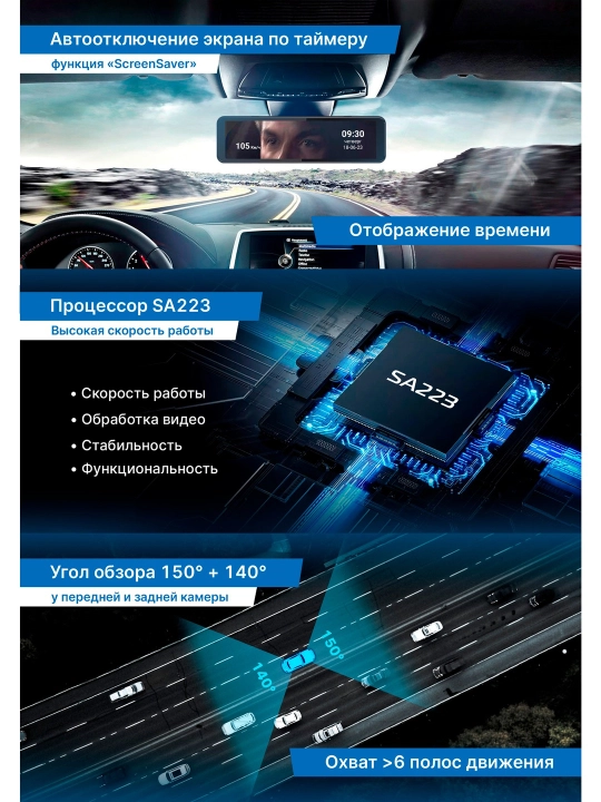 Видеорегистратор TrendVision MR-1100 (AI Smart Assist)