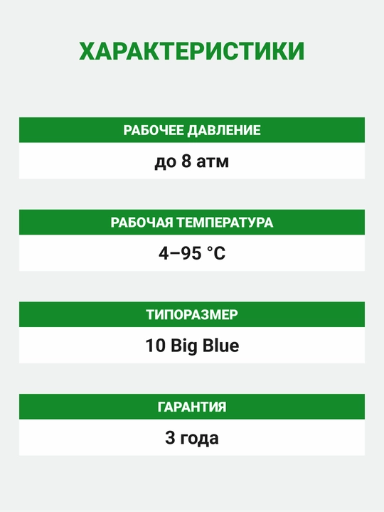 Корпус магистрального фильтра Гейзер-Премьер 10BB 1, для горячей и холодной воды