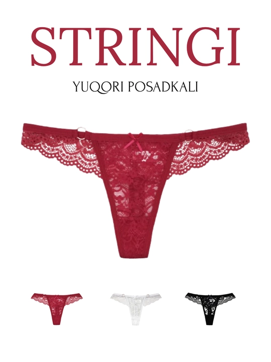 Ayollar trusiklari-stringlari, nafis to'rli ichki kiyim