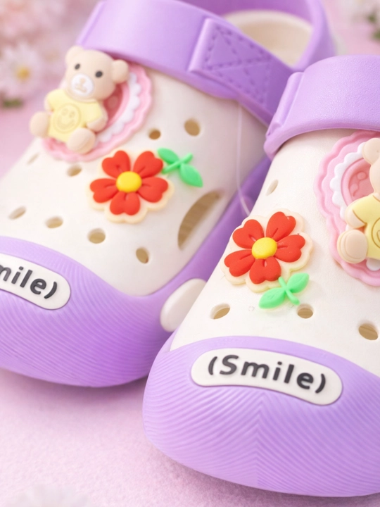 Bolalar kroks shippak, yengil va qulay, dekorli, yozgi sandal, orqa tasma