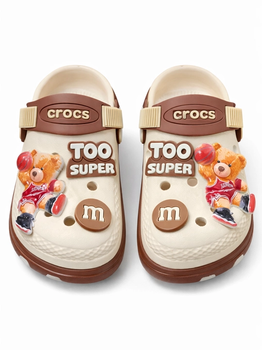 Bolalar kroks shippak, yengil va qulay, dekorli, yozgi sandal, orqa tasma