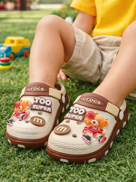 Bolalar kroks shippak, yengil va qulay, dekorli, yozgi sandal, orqa tasma