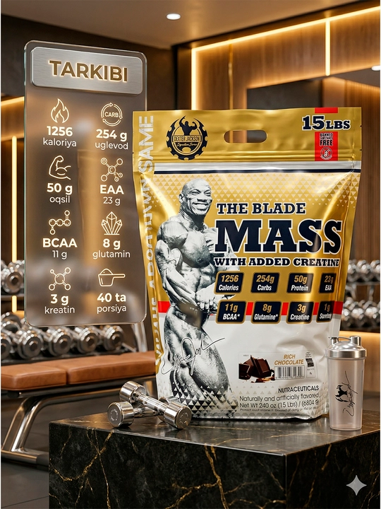 Dexter Jackson Mass Gainer ta’mli - kuch va massa uchun uglevod-oqsil geyneri