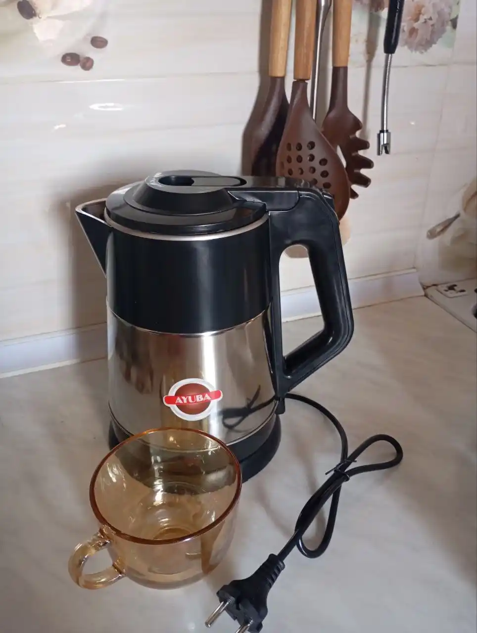 Elektr choynak AYUBA 2.2L, 1800W, zanglamas po‘lat, avtomatik o‘chish