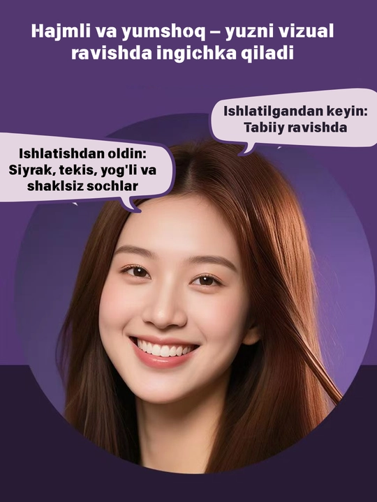 4 rejimli LED ko‘rsatkichli sochni tekislaydigan taroq – aqlli harorat nazorati