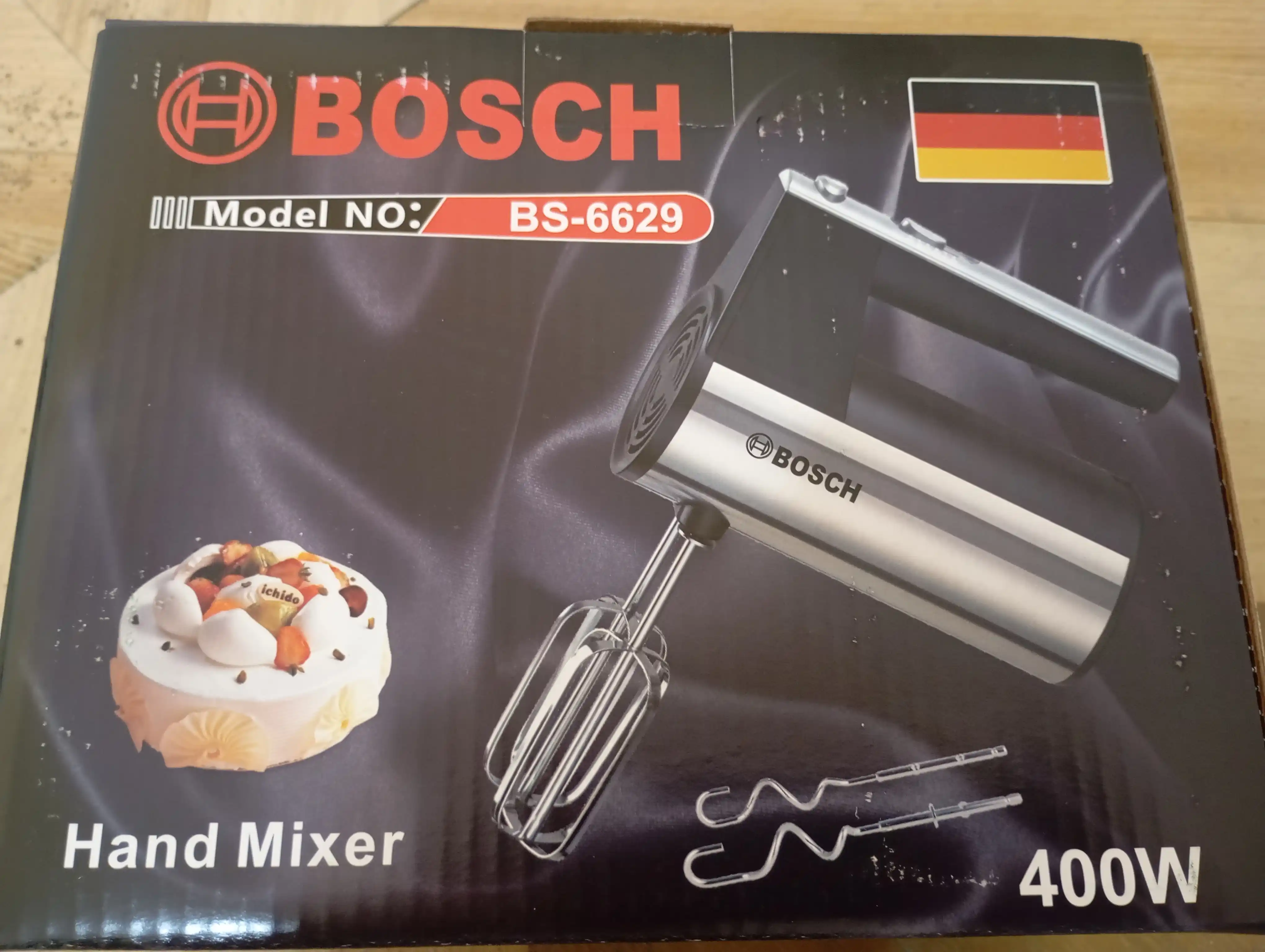 Ручной миксер BOSCH 400W, 5 скоростей + турбо, 2 насадки в комплекте
