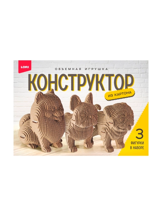 Karton konstruktsiya to'plami. 3D o'yinchoq "Itlar" (to'plamda 3 ta o'yinchoq) Ng-034 - 