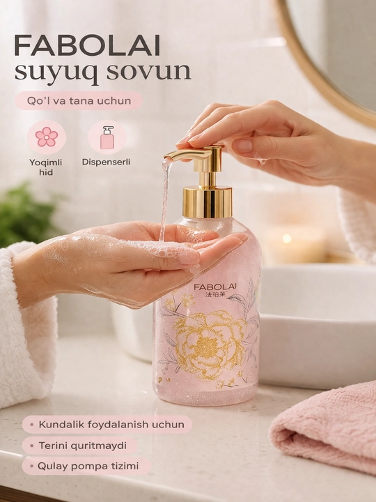 FABOL'AI hidli dush geli, kundalik foydalanish uchun, terini tozalaydi, 500 mla - 