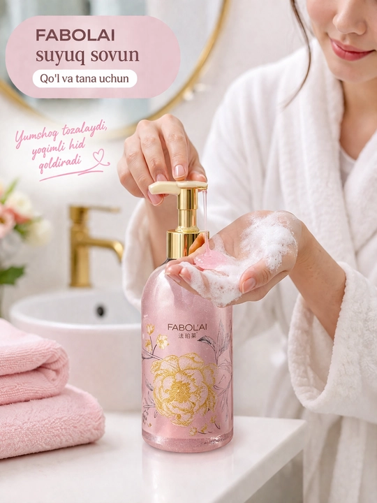 FABOL'AI hidli dush geli, kundalik foydalanish uchun, terini tozalaydi, 500 mla